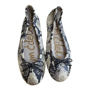 Sam Edelman Snake Print Leather Ballet Flats Size 7 1/2 Women's Business  NWOT